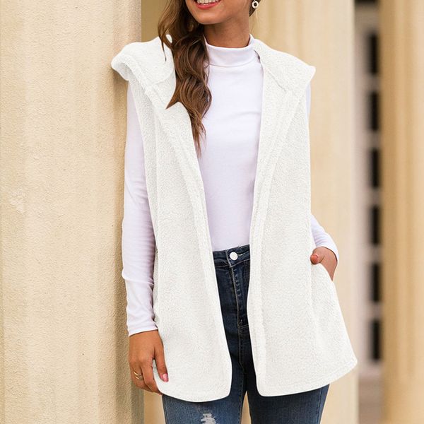 women plush hoodied waistcoat fashion casual winter autumn warm outwear solid hooded vest coat 2019 new a66, Black;white
women plush hoodied waistcoat fashion casual winter autumn warm outwear solid hooded vest coat 2019 new a66, Black;white