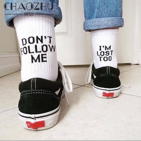 chaozhu black white cotton socks ab side don't follow me i' lost too creative women men casual socks daily
chaozhu black white cotton socks ab side don't follow me i' lost too creative women men casual socks daily