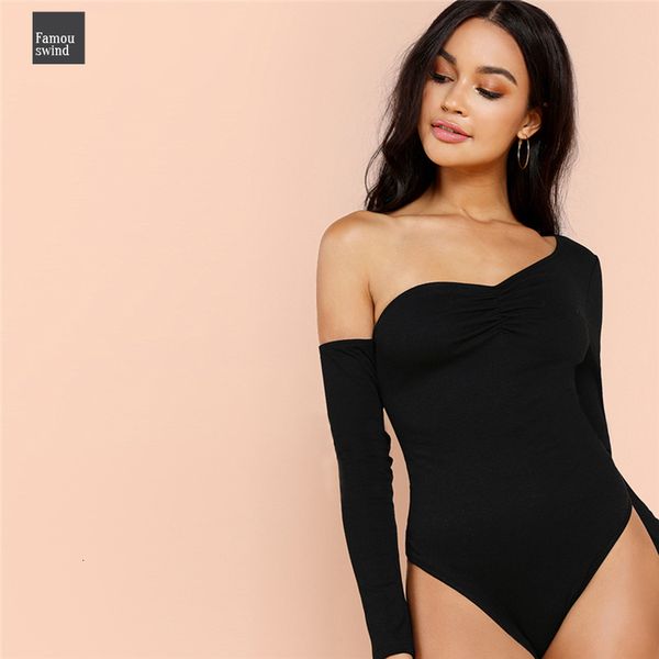 black bodysuit highstreet one shoulder solid waist asymmetrical neck mid skinny solid summer women casual bodysuits, Black;white
black bodysuit highstreet one shoulder solid waist asymmetrical neck mid skinny solid summer women casual bodysuits, Black;white