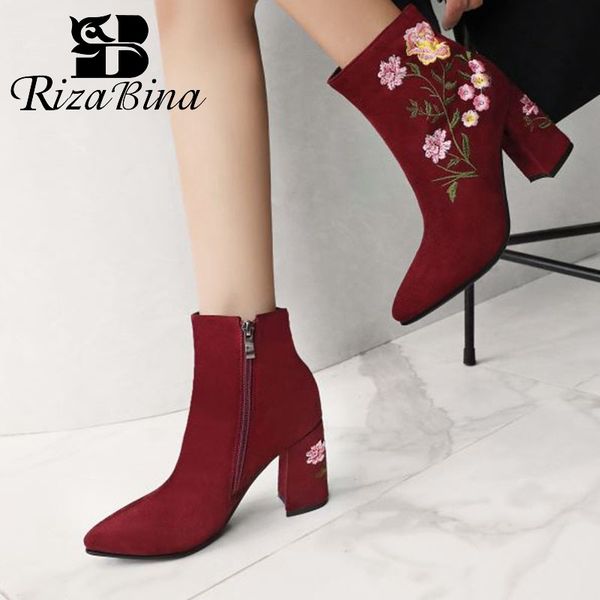 rizabina new embroidery women ankle boots pointed toe high heels shoes autumn winter office ladies zipper footwear size 33-43, Black
rizabina new embroidery women ankle boots pointed toe high heels shoes autumn winter office ladies zipper footwear size 33-43, Black