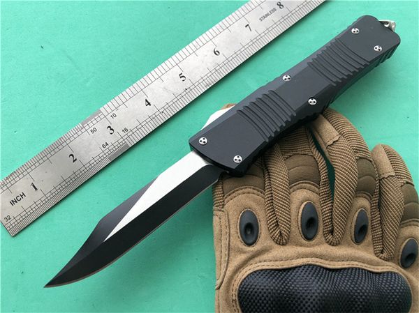 

Black D/A AUTO Tactical Knife 440C Steel Two-Tone Blade Zinc Aluminum Handle EDC Pocket Tools Outdoor Survival Hunt Hiking Knives P416F