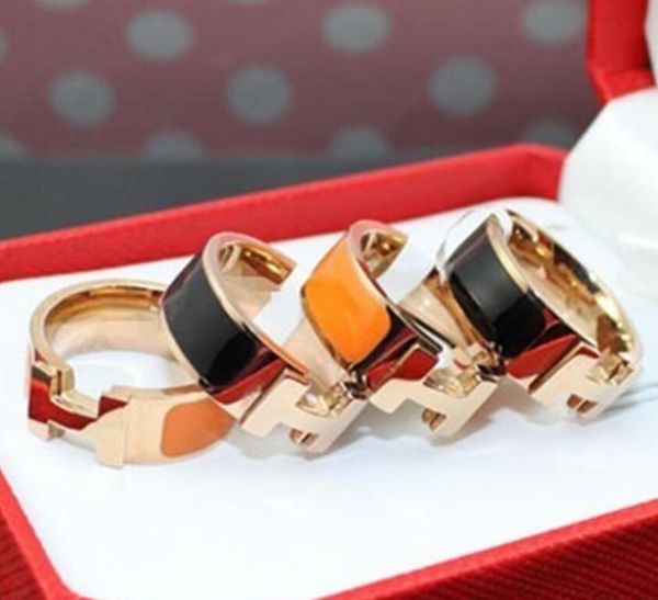 316L титана стали мода кольцо с эмалью четыре цвета женщины и мужчины оригинальный