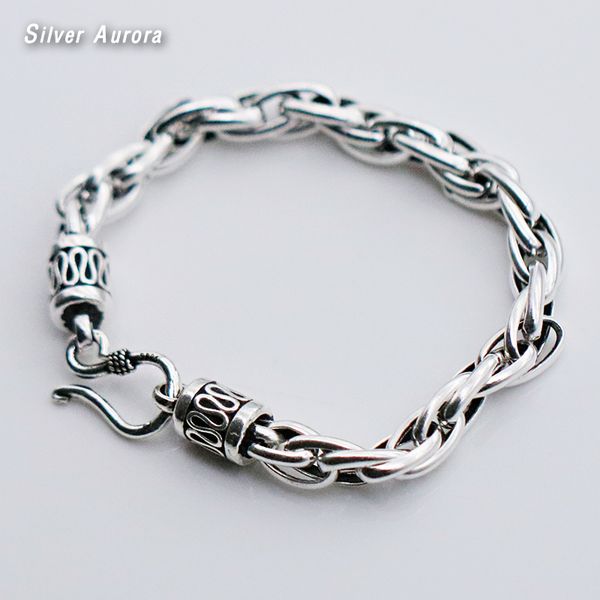 925 sterling silver 6mm round by round cool bracelet for men vintage punk rock thai handmade crafts male jewelry, White
925 sterling silver 6mm round by round cool bracelet for men vintage punk rock thai handmade crafts male jewelry, White