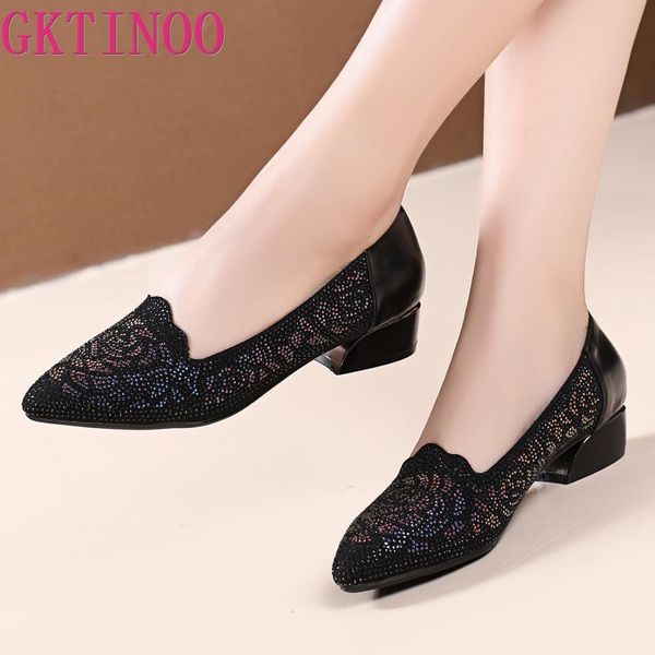 gktinoo spring autumn high heels shoes women genuine leather shoes rhinestone thick high heels fashion party pumps large size, Black
gktinoo spring autumn high heels shoes women genuine leather shoes rhinestone thick high heels fashion party pumps large size, Black