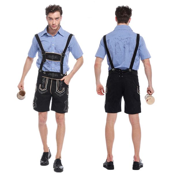 men's german oktoberfest s-xl beer man costume german bavarian lederhosen shorts with shirt garments, Black;red
men's german oktoberfest s-xl beer man costume german bavarian lederhosen shorts with shirt garments, Black;red