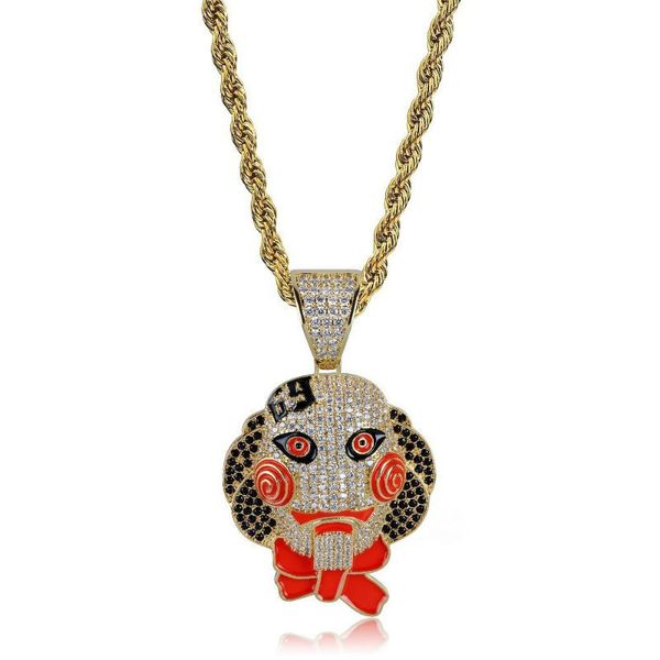 european and american chainsaw fright jigsaw mask doll pendant halloween full zircon men's hip hop necklace, Silver
european and american chainsaw fright jigsaw mask doll pendant halloween full zircon men's hip hop necklace, Silver
