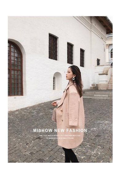 mishow 2019 autumn and winter woolen coat female mid-long new korean temperament women's popular outerwear woolen coat mx18d9662, Black
mishow 2019 autumn and winter woolen coat female mid-long new korean temperament women's popular outerwear woolen coat mx18d9662, Black