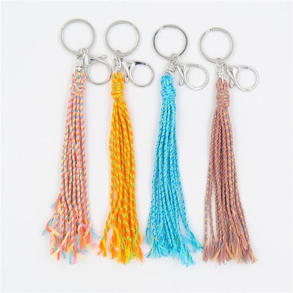 2019 new colorful rope tassels keychain women bag charms bohemian decoration pendants accessories key chains, Silver
2019 new colorful rope tassels keychain women bag charms bohemian decoration pendants accessories key chains, Silver