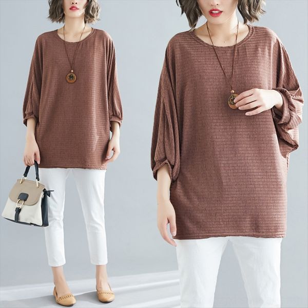 2019 foreign style age reduction irregular loose casual t-shirt pullover pullover large size striped t-shirt female, White
2019 foreign style age reduction irregular loose casual t-shirt pullover pullover large size striped t-shirt female, White