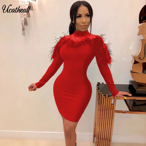casual dresses women bandage dress vestidos shoulder feathers mesh sleeve bodycon club celebrity christmas party, Black;gray
casual dresses women bandage dress vestidos shoulder feathers mesh sleeve bodycon club celebrity christmas party, Black;gray