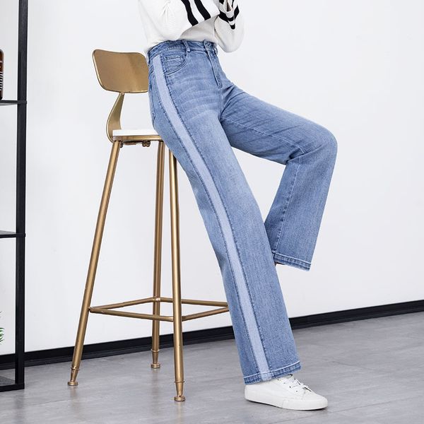 women's jeans spring and summer 2021 straight han edition leisure tall waist panty loose thin wide-legged trousers, 20112, Blue
women's jeans spring and summer 2021 straight han edition leisure tall waist panty loose thin wide-legged trousers, 20112, Blue