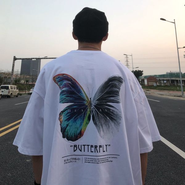 periwinkle color butterfly high street washing to do the old men and women short-sleeved niche tide brand in europe and america, White;black
periwinkle color butterfly high street washing to do the old men and women short-sleeved niche tide brand in europe and america, White;black