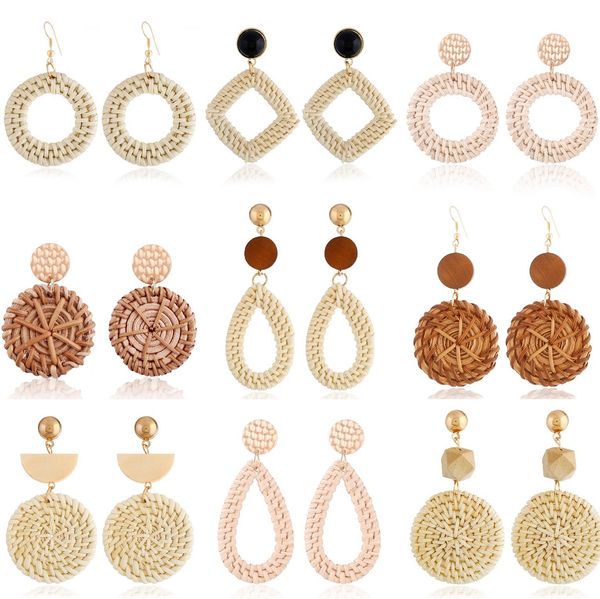 bohemian wicker rattan knit pendant earrings handmade wood vine weave geometry round statement long earrings for women jewelry, Silver
bohemian wicker rattan knit pendant earrings handmade wood vine weave geometry round statement long earrings for women jewelry, Silver
