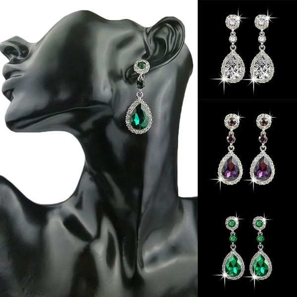 1 pair crystal water drop earrings love tears drop earrings crystals birthday valentines jewelry, Silver
1 pair crystal water drop earrings love tears drop earrings crystals birthday valentines jewelry, Silver
