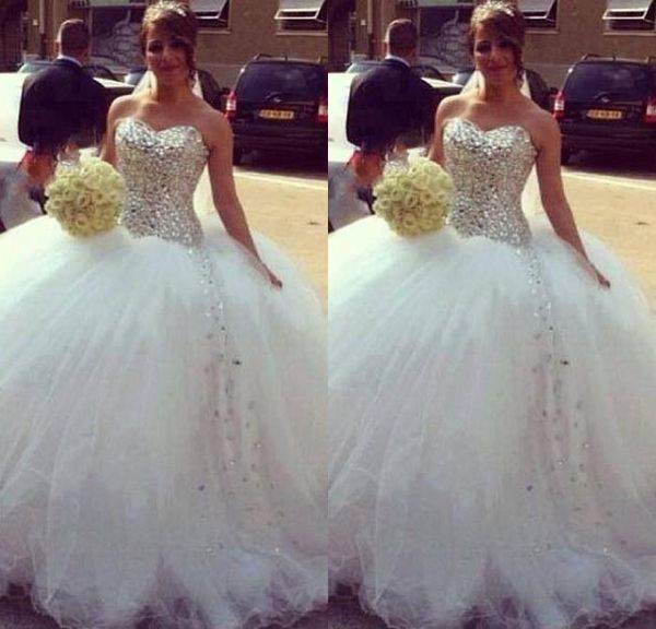 sparkle new arrival wedding dresses sweetheart strapless crystals shinning bodice ball gown tulle floor length white bridal gowns
sparkle new arrival wedding dresses sweetheart strapless crystals shinning bodice ball gown tulle floor length white bridal gowns