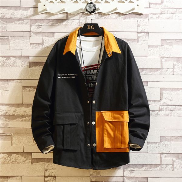 japanese style autumn men's green jackets 2019 fashion pockets man coats patchwork male casual jacket outwear clothes, Black;brown
japanese style autumn men's green jackets 2019 fashion pockets man coats patchwork male casual jacket outwear clothes, Black;brown