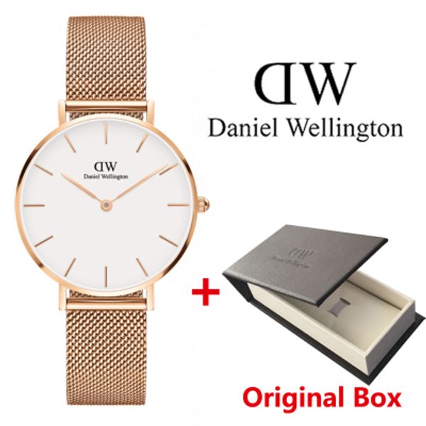 

2019 известный бренд DW часы дамы 36 мм золото и серебро из нержавеющей стали ремешок