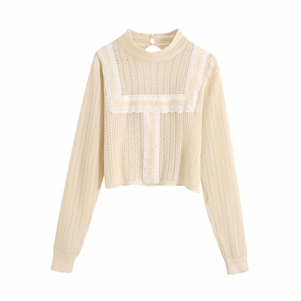 sweet women lace beige knitted blouses 2020 fashion ladies elegant solid loose knitwear shirts chic female hollow out shirt, White;black 
sweet women lace beige knitted blouses 2020 fashion ladies elegant solid loose knitwear shirts chic female hollow out shirt, White;black