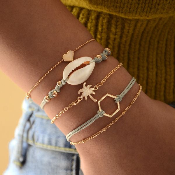 5pcs boho women geometric conch shell coconut tree chain bracelets set for women girls multilayer rope bracelet jewelry gifts, Black
5pcs boho women geometric conch shell coconut tree chain bracelets set for women girls multilayer rope bracelet jewelry gifts, Black