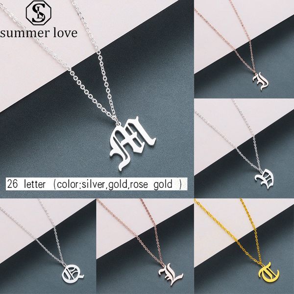 ancient letters necklaces for women stainless steel old english a-z initial pendant necklace friends family party jewelry gift-z, Silver
ancient letters necklaces for women stainless steel old english a-z initial pendant necklace friends family party jewelry gift-z, Silver