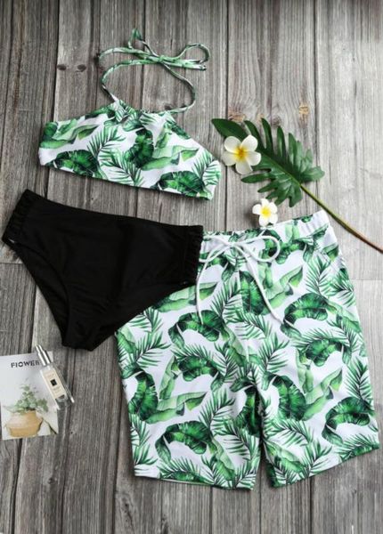 2019 lovers de bain homme couple swimsuit women bikini set leaf print swimwear bathing suit beach board shorts men swim trunks
2019 lovers de bain homme couple swimsuit women bikini set leaf print swimwear bathing suit beach board shorts men swim trunks