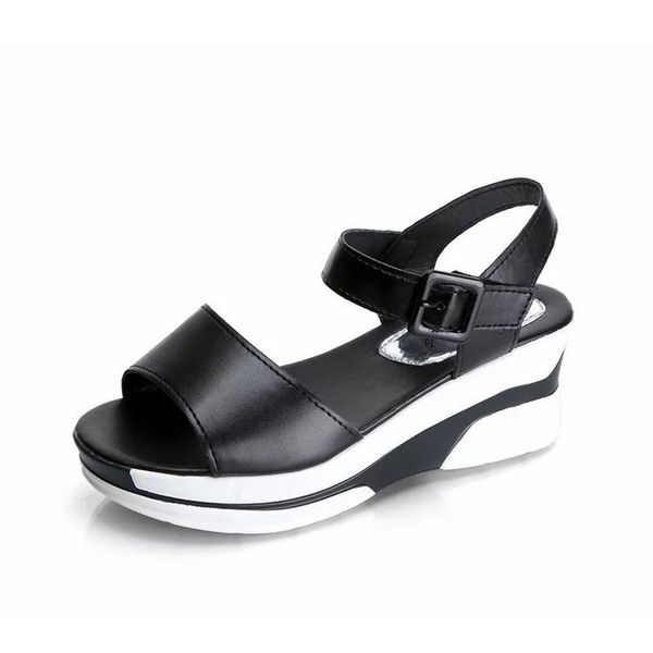 2020 summer sandals solid color thick wedge open-toe sandals field-cingulate light, Black
2020 summer sandals solid color thick wedge open-toe sandals field-cingulate light, Black
