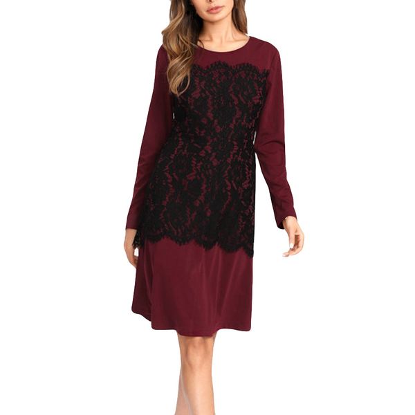 2018 fashion summer dress female women lace patchwork o-neck casual long sleeve dress party dresses elbise robe vestidos, Black;gray
2018 fashion summer dress female women lace patchwork o-neck casual long sleeve dress party dresses elbise robe vestidos, Black;gray