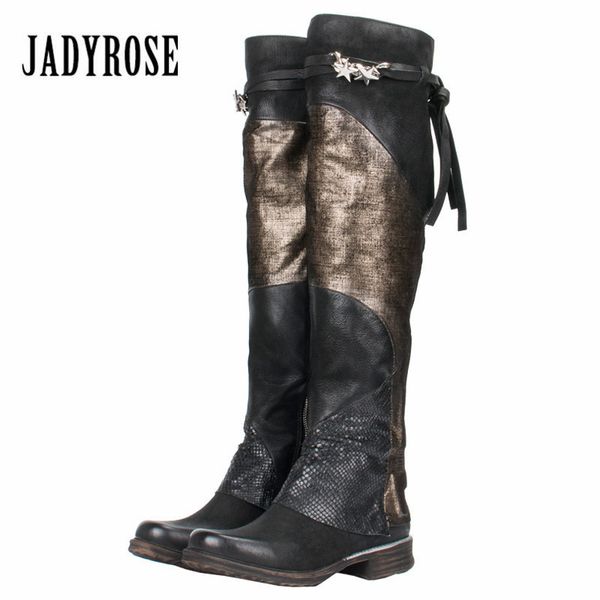 jady rose 2019 retro women over the knee boots mixed color flat riding boot autumn winter female thigh high boots rubber shoes, Black
jady rose 2019 retro women over the knee boots mixed color flat riding boot autumn winter female thigh high boots rubber shoes, Black