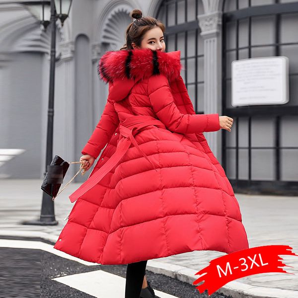 winter women long cotton parkas large fur collar hooded coat casual padded warm jackets wadded snow overcoat, Black
winter women long cotton parkas large fur collar hooded coat casual padded warm jackets wadded snow overcoat, Black