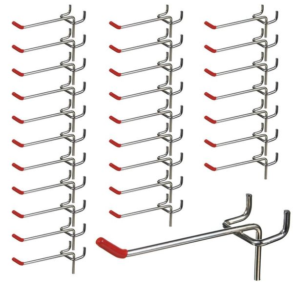 25pcs 100mm pegboard hooks slat wall retail display shop peg hang fits home hanger chrome metal 1-1.5kg loading
25pcs 100mm pegboard hooks slat wall retail display shop peg hang fits home hanger chrome metal 1-1.5kg loading