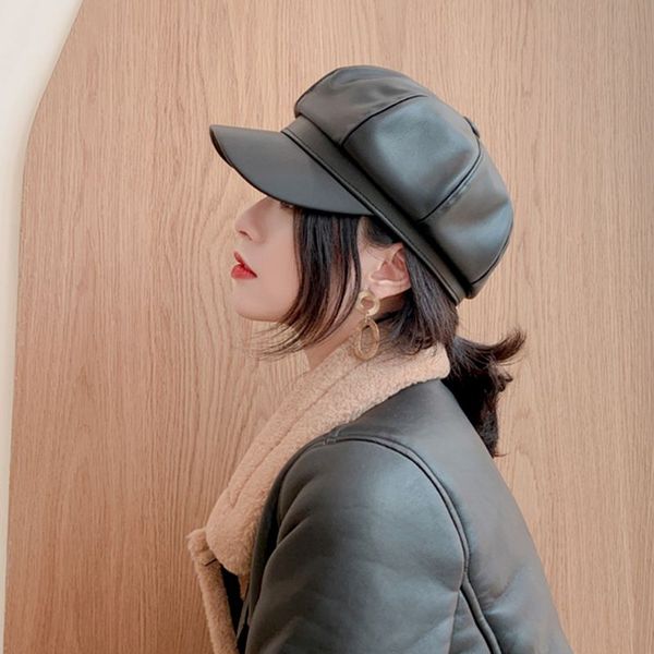 new imitation leather octagonal cap women lady classic retro simple hat outdoor leisure hats, Blue;gray
new imitation leather octagonal cap women lady classic retro simple hat outdoor leisure hats, Blue;gray