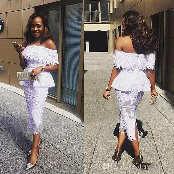 cocktail party dresses nigerian lace tea length cocktail dresses sheath bateau neck back split arabic short formal party evening gowns, Black
cocktail party dresses nigerian lace tea length cocktail dresses sheath bateau neck back split arabic short formal party evening gowns, Black