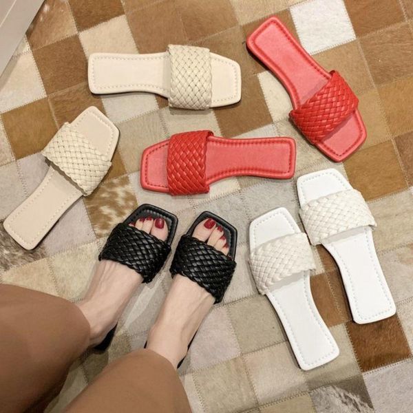 2020 fashion handmade weave slippers square toe women slipper casual flat shoes summer sandals ladies mules slides, Black
2020 fashion handmade weave slippers square toe women slipper casual flat shoes summer sandals ladies mules slides, Black