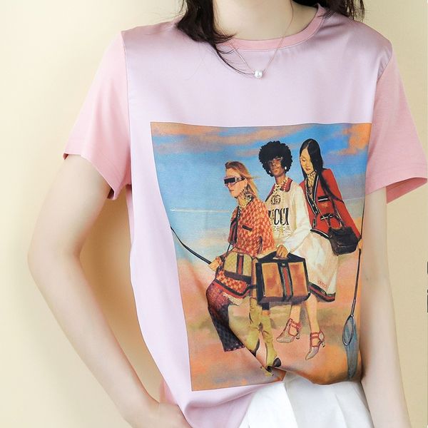 summer clothes t-shirt mulberry silk t-shirt western style 2020 silk short sleeve women's printed satin casual, White
summer clothes t-shirt mulberry silk t-shirt western style 2020 silk short sleeve women's printed satin casual, White