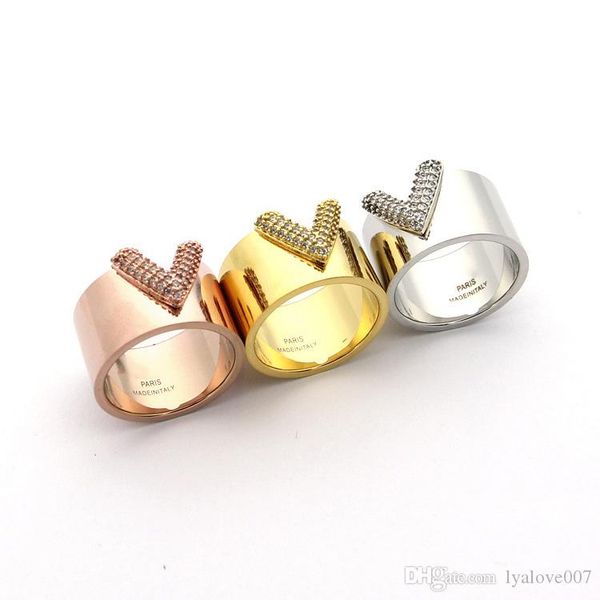 2020 big brand jewelry classic v shape rings for women titanium stainless steel stones wide 18k gold plated love rings wide wedding jewelry, Slivery;golden
2020 big brand jewelry classic v shape rings for women titanium stainless steel stones wide 18k gold plated love rings wide wedding jewelry, Slivery;golden