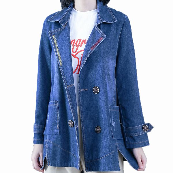 woman casual denim coat spring autumn blue double breasted jean jackets women daily overcoats fashion notched collar outwear 4xl, Black;brown
woman casual denim coat spring autumn blue double breasted jean jackets women daily overcoats fashion notched collar outwear 4xl, Black;brown