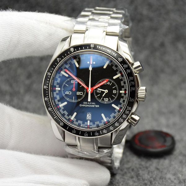 red hands 44mm folding buckle working subdials o-m mens watches watch chronograph black dial quartz accurate travel time wristwatches, Slivery;brown
red hands 44mm folding buckle working subdials o-m mens watches watch chronograph black dial quartz accurate travel time wristwatches, Slivery;brown