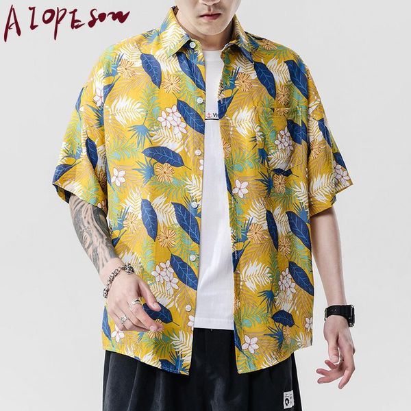new summer hawaiian shirt men casual loose pointed collar men shirt yellow hawaiian short-sleeved shirts mens clothing, White;black
new summer hawaiian shirt men casual loose pointed collar men shirt yellow hawaiian short-sleeved shirts mens clothing, White;black
