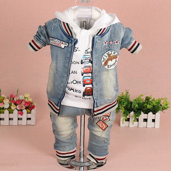 baby boy demin clothes sets baby clothing 3pcs fashion high qulity hooded set for boy outfit toddler infant suit 0 2 3 years t200414, White
baby boy demin clothes sets baby clothing 3pcs fashion high qulity hooded set for boy outfit toddler infant suit 0 2 3 years t200414, White