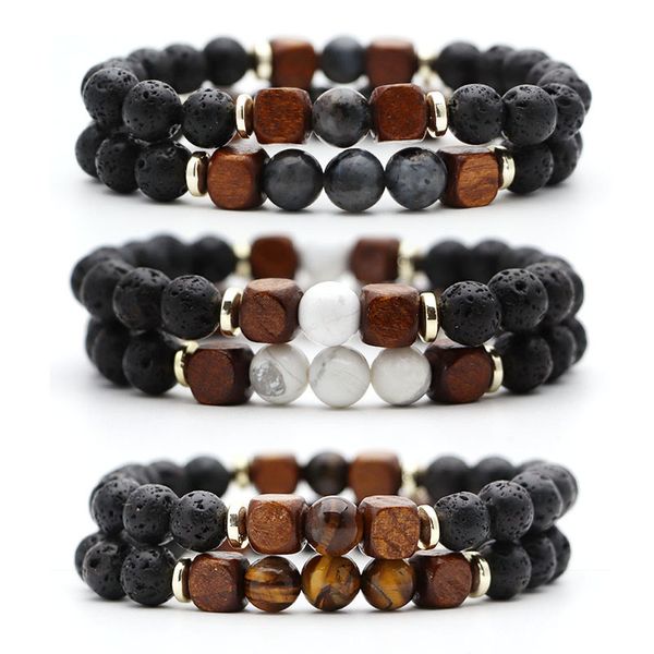 2pcs/set men's natural stone bangles brand wood new trendy rosary 8mm diy bracelet for women jewelry couple gifts, Black
2pcs/set men's natural stone bangles brand wood new trendy rosary 8mm diy bracelet for women jewelry couple gifts, Black