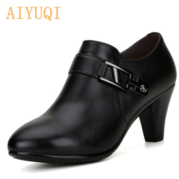 aiyuqi 2019 spring genuine leather shoes women elegant spike heels office lady business dress fashion big size women shoes, Black
aiyuqi 2019 spring genuine leather shoes women elegant spike heels office lady business dress fashion big size women shoes, Black