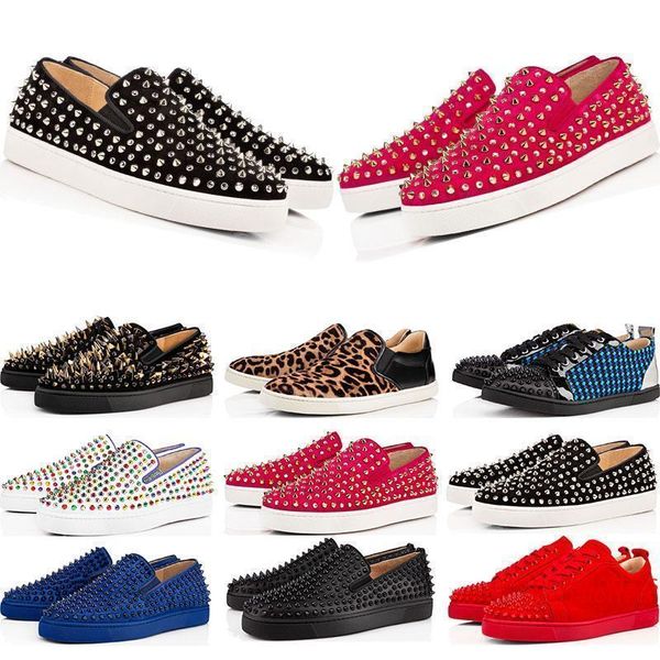 2019 fashion designer brand studded spikes flats shoes red bottoms shoes luxury mens womens party lovers genuine leather sneakers size 04, Black
2019 fashion designer brand studded spikes flats shoes red bottoms shoes luxury mens womens party lovers genuine leather sneakers size 04, Black