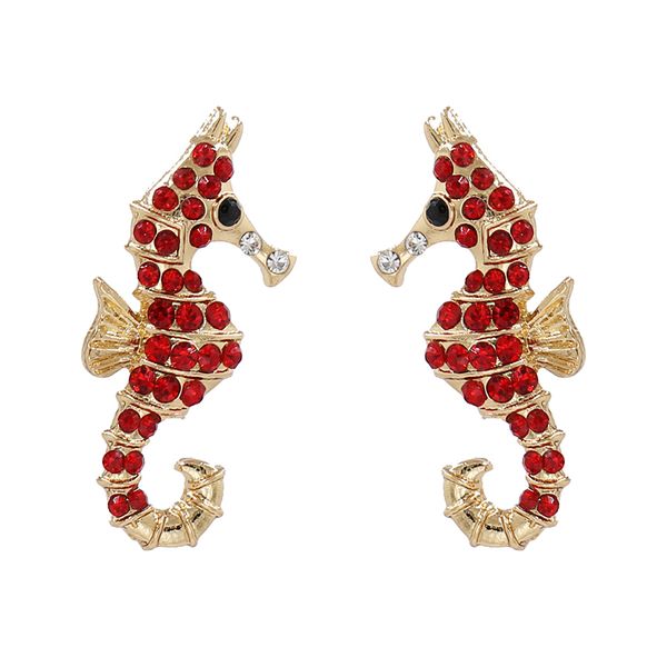 red green clear rhinestone seahorse earrings women fashion cute animal golden metal earrings jewelry female ehnic 2020, Silver
red green clear rhinestone seahorse earrings women fashion cute animal golden metal earrings jewelry female ehnic 2020, Silver