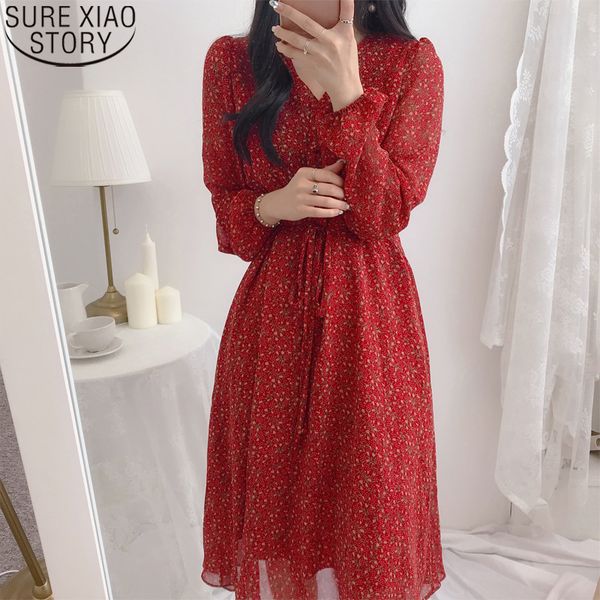 vintage sweet women midi dress with sashes floral print chiffon long sleeve v-neck casual party dress empire vestidos 8574 50, Black;gray
vintage sweet women midi dress with sashes floral print chiffon long sleeve v-neck casual party dress empire vestidos 8574 50, Black;gray