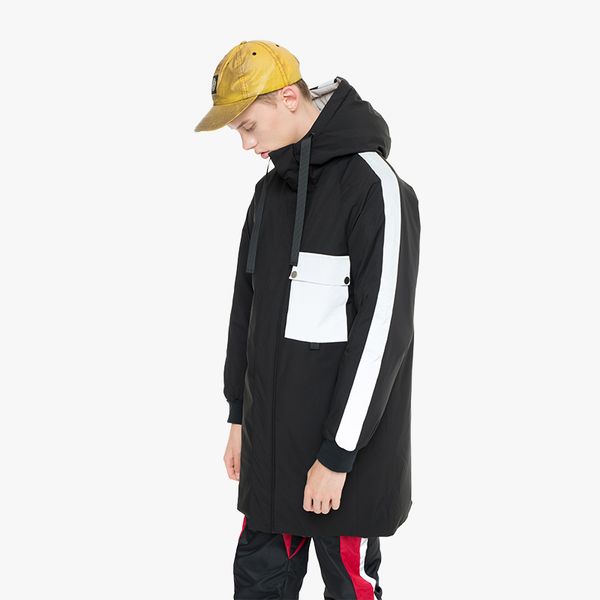 white duck men's down jacket winter jacket for men hooded men's winter jacket coat, Black