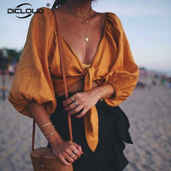 урожай фонарь рукав обрезанные блузы рубашки женщины 2019 лето boho стиль пляж cardigans streetwear мода узелок crop tops, White
урожай фонарь рукав обрезанные блузы рубашки женщины 2019 лето boho стиль пляж cardigans streetwear мода узелок crop tops, White