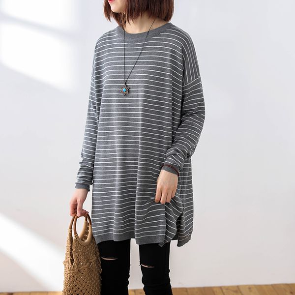 women's sweaters 2021 spring style women striped pullover t shirt long sleeve loose-fit o-neck female clothes casual fashion, White;black
women's sweaters 2021 spring style women striped pullover t shirt long sleeve loose-fit o-neck female clothes casual fashion, White;black