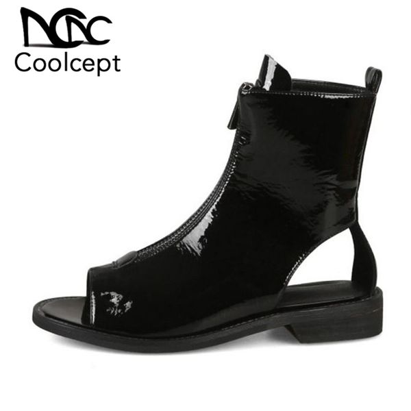 coolcept fashion summer boots women peep toe zipper flats shoes solid color leisure daily women hollow ankle boots size 32-42, Black
coolcept fashion summer boots women peep toe zipper flats shoes solid color leisure daily women hollow ankle boots size 32-42, Black