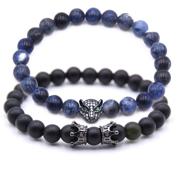mens cool gift handmade 8mm lava beads strands bracelet colorful natural stone leopard head charm bracelets, Black
mens cool gift handmade 8mm lava beads strands bracelet colorful natural stone leopard head charm bracelets, Black