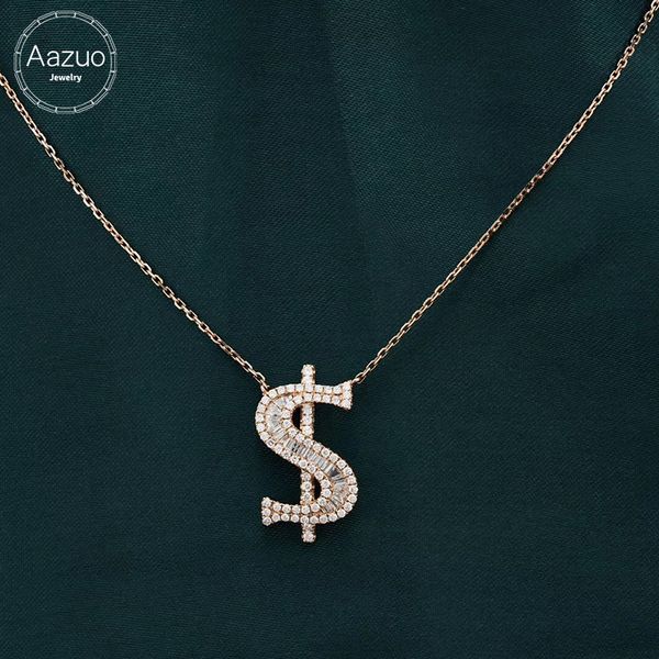 aazuo real 18k gold real bagutte diamond fashion personality $ dollar pendent with chain necklace gifted for women 18inch, Silver
aazuo real 18k gold real bagutte diamond fashion personality $ dollar pendent with chain necklace gifted for women 18inch, Silver